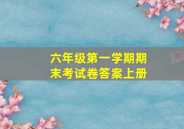 六年级第一学期期末考试卷答案上册