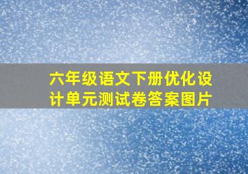 六年级语文下册优化设计单元测试卷答案图片