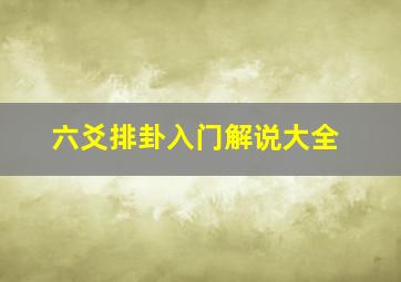 六爻排卦入门解说大全