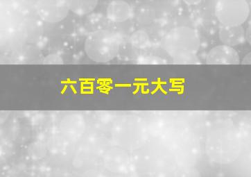 六百零一元大写