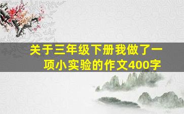 关于三年级下册我做了一项小实验的作文400字