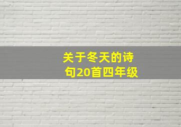 关于冬天的诗句20首四年级