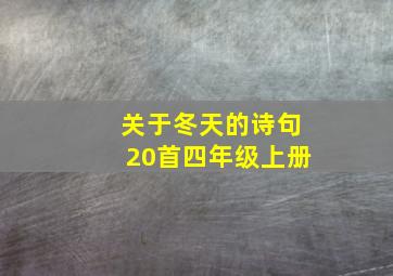 关于冬天的诗句20首四年级上册