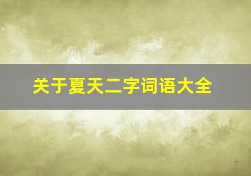 关于夏天二字词语大全