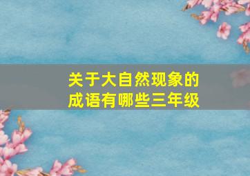 关于大自然现象的成语有哪些三年级