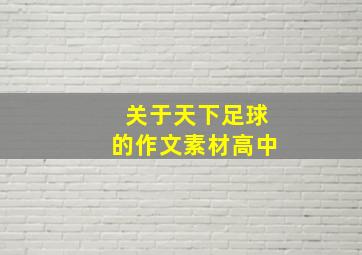 关于天下足球的作文素材高中