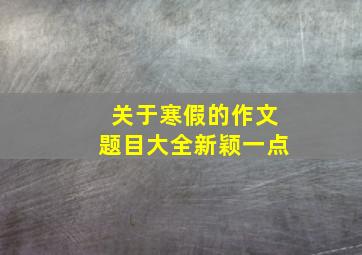 关于寒假的作文题目大全新颖一点