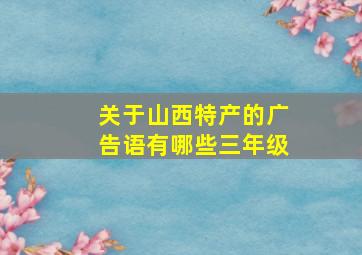 关于山西特产的广告语有哪些三年级