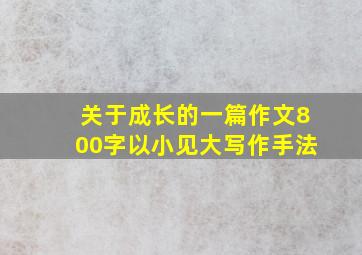 关于成长的一篇作文800字以小见大写作手法