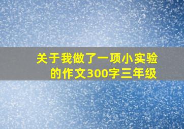 关于我做了一项小实验的作文300字三年级