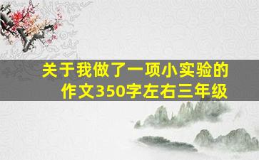 关于我做了一项小实验的作文350字左右三年级