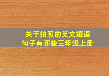 关于拍照的英文短语句子有哪些三年级上册