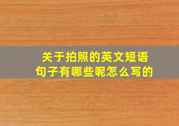 关于拍照的英文短语句子有哪些呢怎么写的