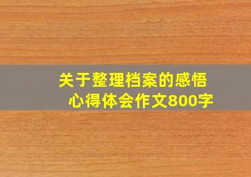 关于整理档案的感悟心得体会作文800字