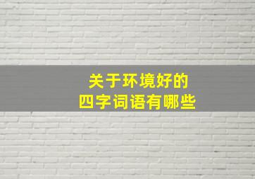 关于环境好的四字词语有哪些