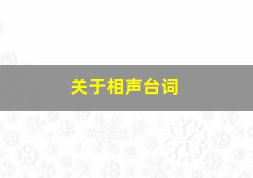 关于相声台词