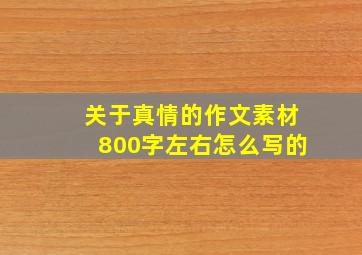 关于真情的作文素材800字左右怎么写的