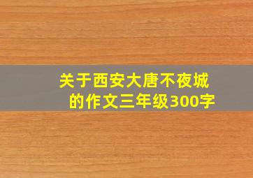 关于西安大唐不夜城的作文三年级300字