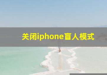 关闭iphone盲人模式