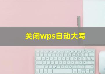 关闭wps自动大写