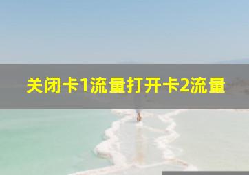 关闭卡1流量打开卡2流量