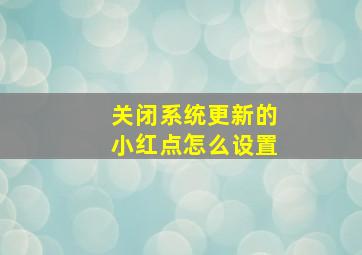 关闭系统更新的小红点怎么设置