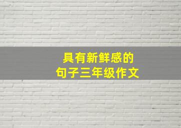 具有新鲜感的句子三年级作文