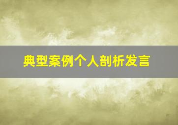 典型案例个人剖析发言