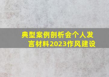 典型案例剖析会个人发言材料2023作风建设