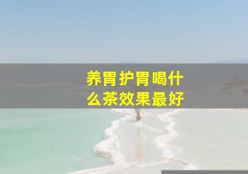 养胃护胃喝什么茶效果最好