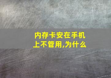 内存卡安在手机上不管用,为什么