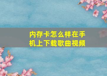 内存卡怎么样在手机上下载歌曲视频