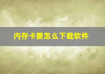 内存卡要怎么下载软件