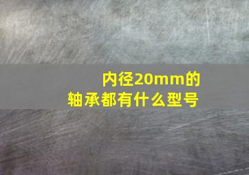 内径20mm的轴承都有什么型号