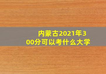 内蒙古2021年300分可以考什么大学