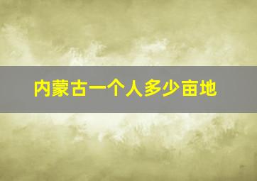 内蒙古一个人多少亩地