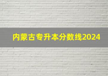 内蒙古专升本分数线2024