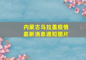 内蒙古乌拉盖疫情最新消息通知图片