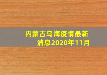 内蒙古乌海疫情最新消息2020年11月