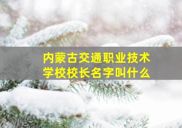 内蒙古交通职业技术学校校长名字叫什么