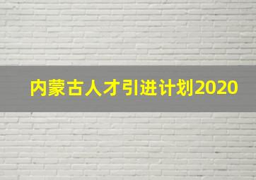 内蒙古人才引进计划2020