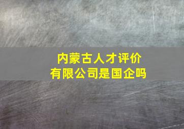 内蒙古人才评价有限公司是国企吗