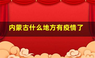 内蒙古什么地方有疫情了