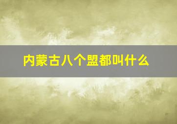 内蒙古八个盟都叫什么