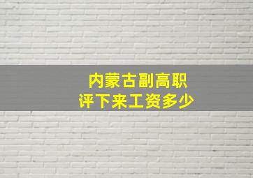 内蒙古副高职评下来工资多少