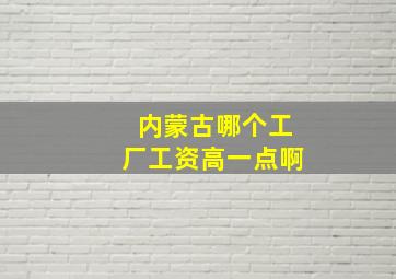 内蒙古哪个工厂工资高一点啊