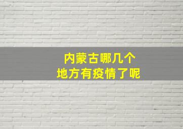 内蒙古哪几个地方有疫情了呢