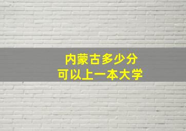 内蒙古多少分可以上一本大学