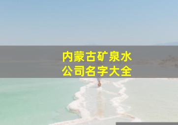 内蒙古矿泉水公司名字大全