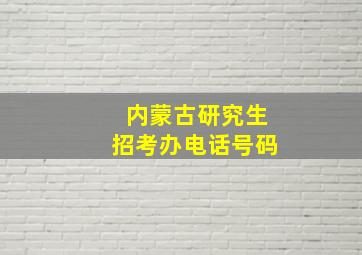 内蒙古研究生招考办电话号码